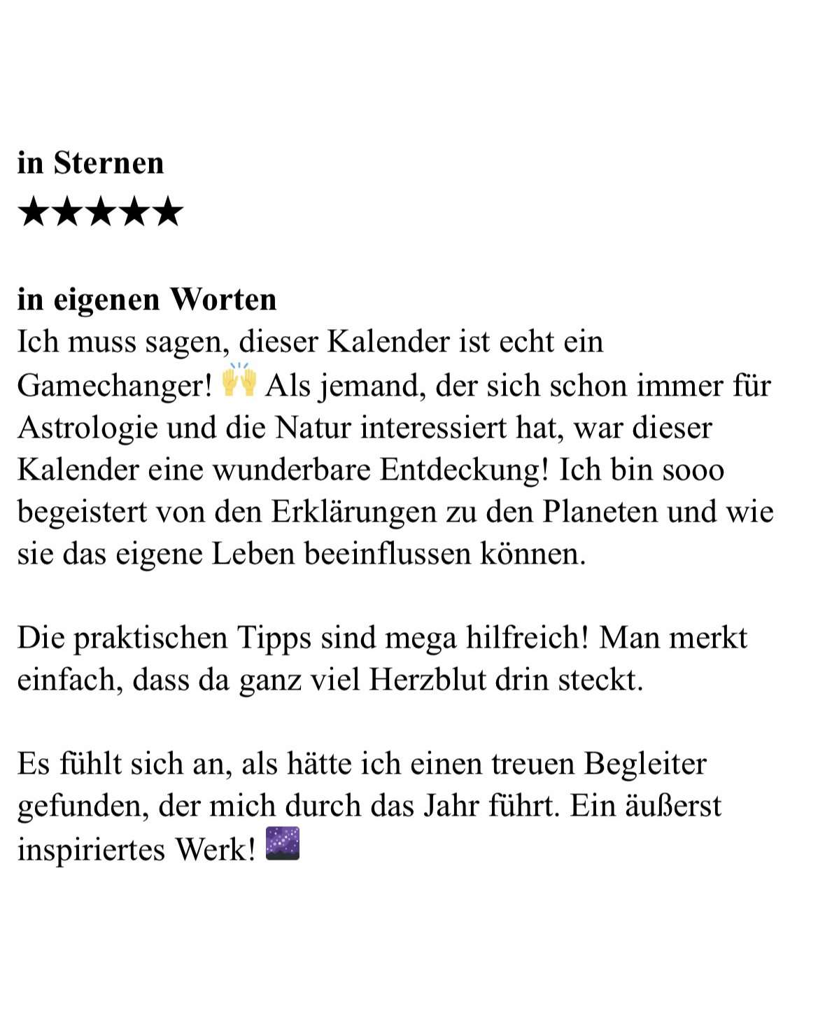 Kalender Rezension M.